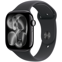 Apple Watch Series 11 GPS 46mm Jet Black Aluminium Case with Black Sport Band - M/L, Model A3333