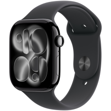 Apple Watch Series 11 GPS 46mm Jet Black Aluminium Case with Black Sport Band - M/L, Model A3333