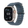 Apple Watch Ultra 3 GPS + Cellular 49mm Natural Titanium Case with Anchor Blue Ocean Band, Model A3281