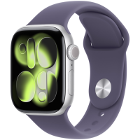 Apple Watch Series 11 GPS 42mm Silver Aluminium Case with Purple Fog Sport Band - S/M, Model A3331