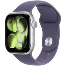 Apple Watch Series 11 GPS 42mm Silver Aluminium Case with Purple Fog Sport Band - S/M, Model A3331