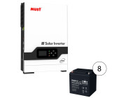 Инвертор/Inverter MUST PV30-5048 VHM (5200VA/5200W) + Power Kingdom 12V/40Ah x 8